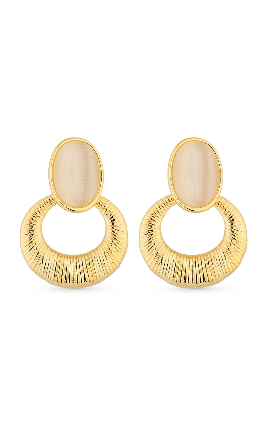 Brinco Semijoia Dourado com Madrepérola Oval 18k