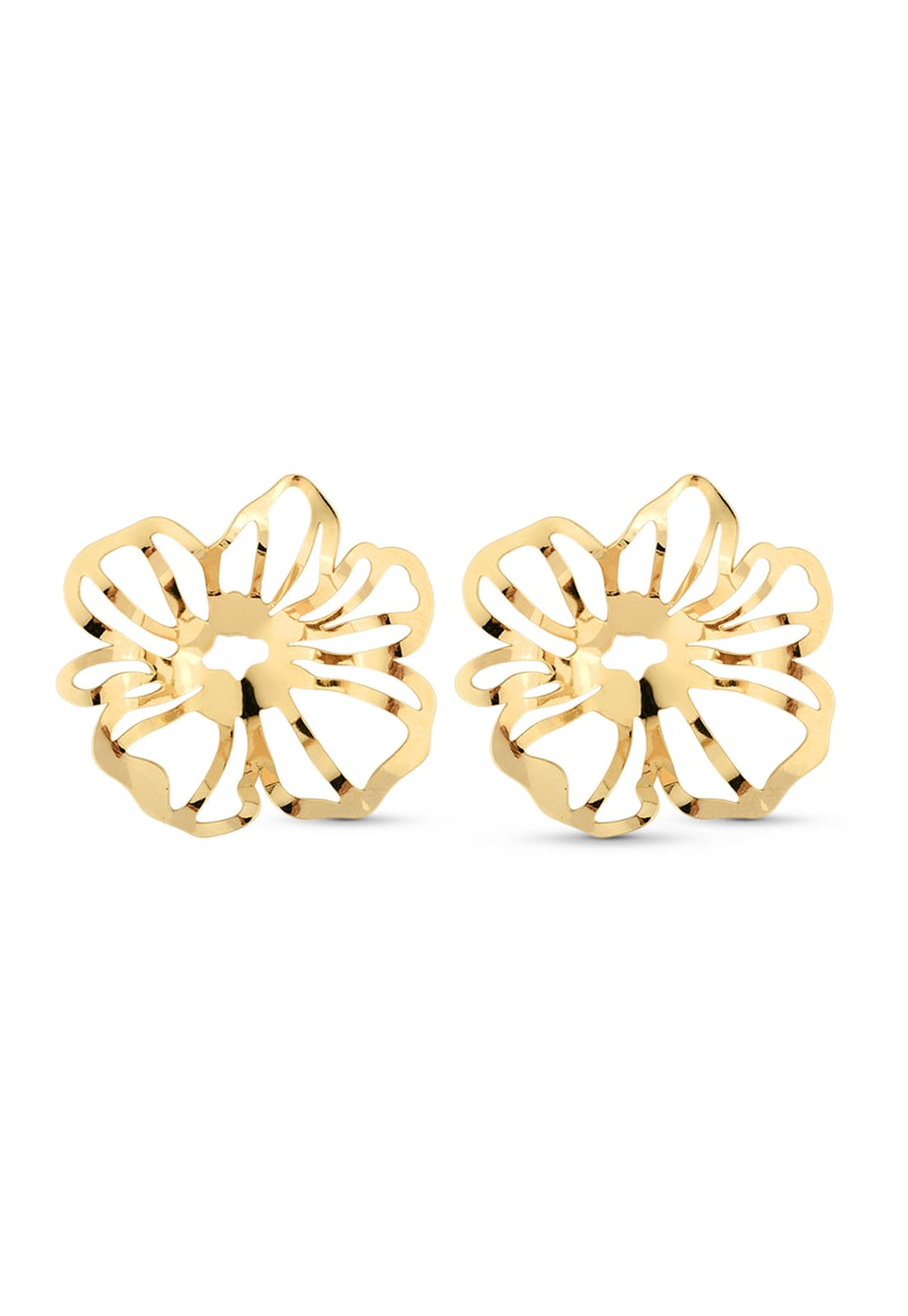 Brinco Semijoia Maxi Flor Vazado 18k