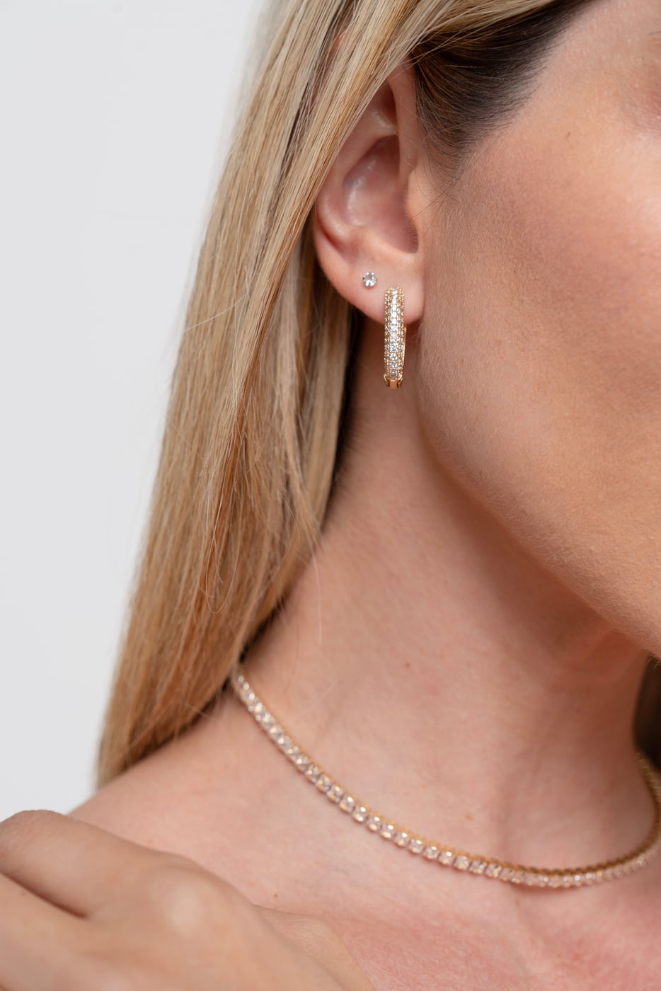 Colar Semijoia Riviera Cristal 18k — outra vista