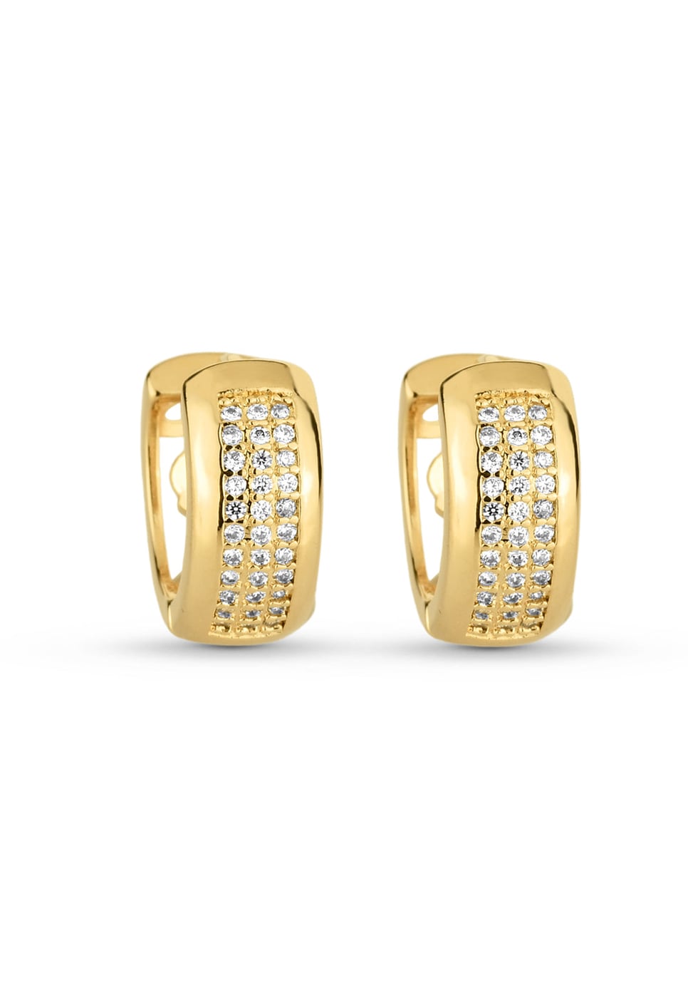 Brinco Semijoia de Argola Cristal M 14mm 18k — outra vista