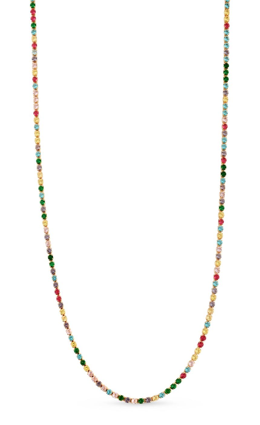 Colar Semijoia Riviera Com microzircônias Coloridas 2mm 18k