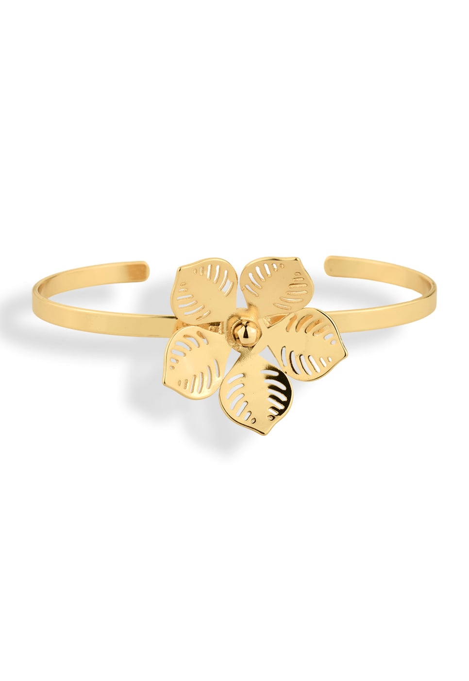Bracelete Semijoia Flor Vazada 18k