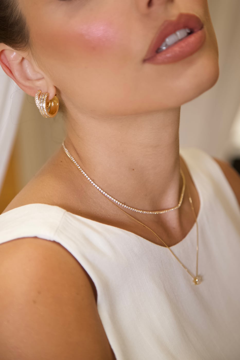 Colar Semijoia Com Pingente Estrela Cristal 18k — outra vista