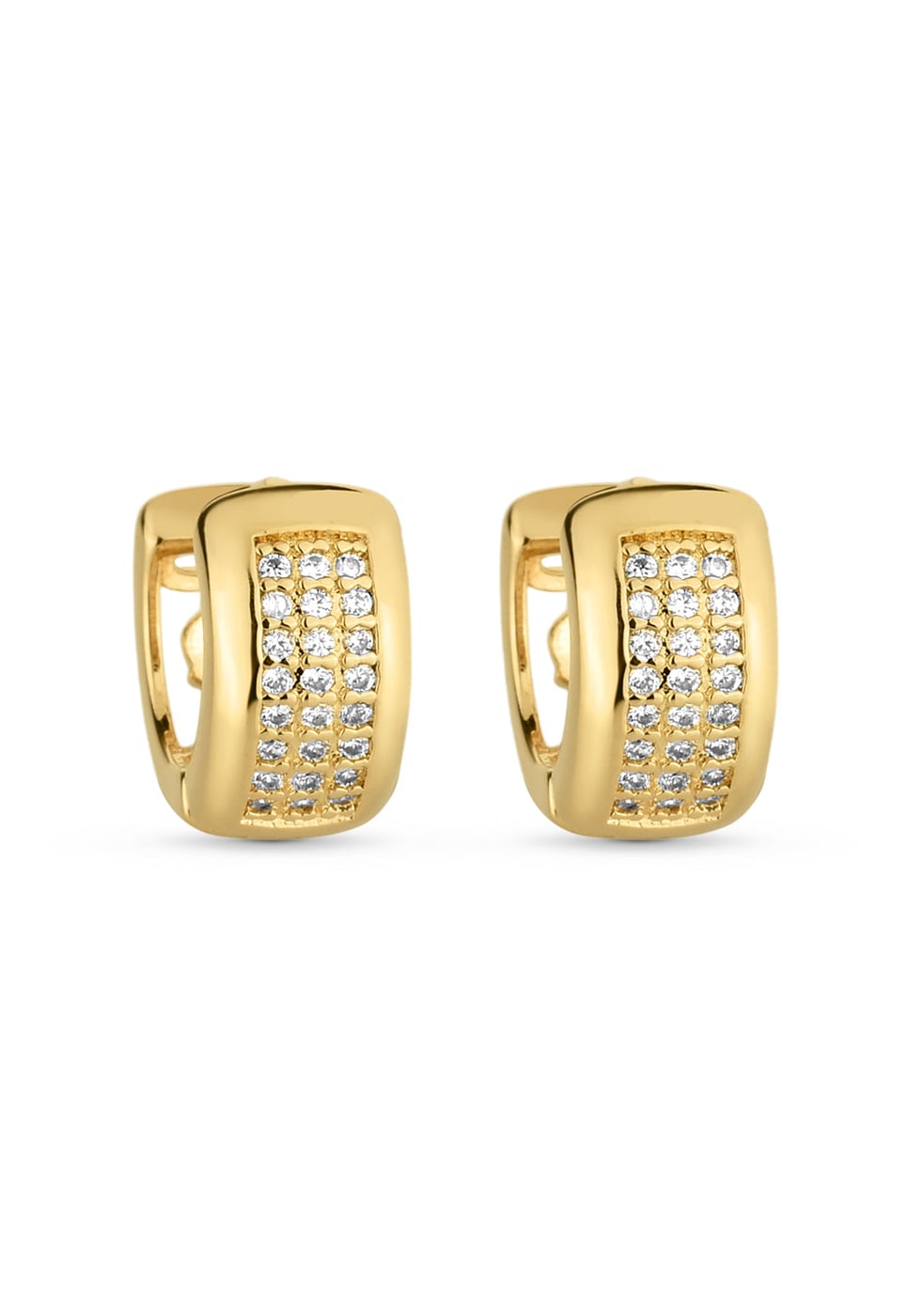 Brinco Semijoia de Argola Cristal G 16mm 18k